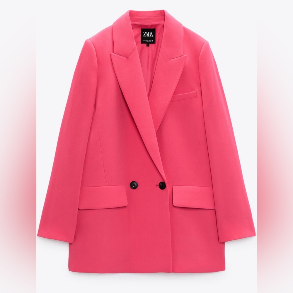 Zara Pink Long Flowy Blazer